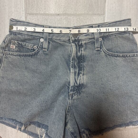 Womens Denim Jean Shorts 29R By AG Alexxis High Waist Y2K vibe Cutoff Distressed - Picture 3 of 9